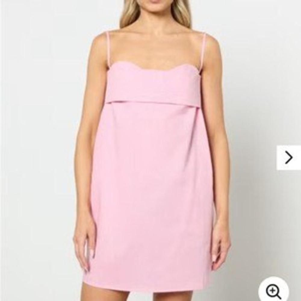 Toit Volant Verona Dress Pink Cotton Tie Back Mini Size Small NWT Made in LA